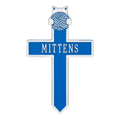 Kitten And Cross Pet Blue Dedication Plaque